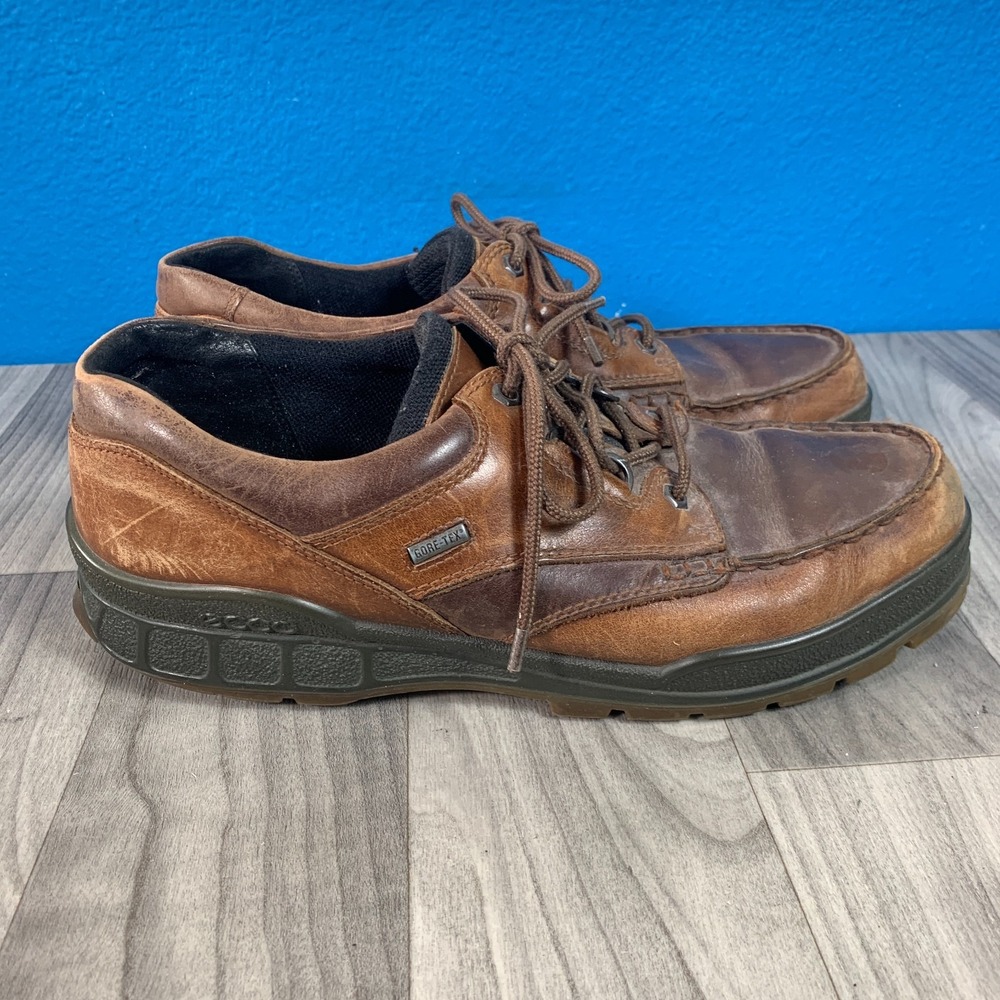 ECCO Track Shoes Mens Size 11.5 Brown Leather Gore-Tex Walking Sneakers EU 45